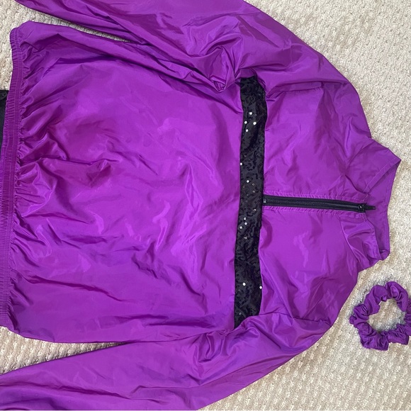 Weissman Black Sequin Unitard and Purple Sequin Dance Jacket size 10-12 - Picture 4 of 10